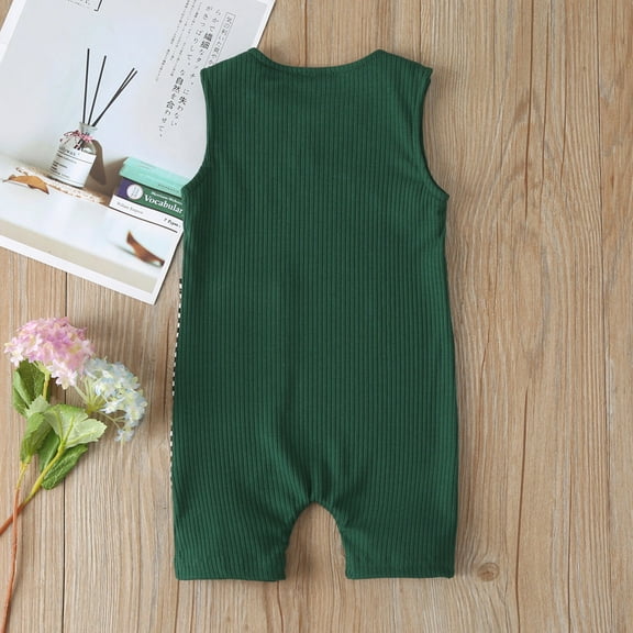 Aayomet Long Sleeve Bodysuit Baby Boy Baby Boy Girl Solid Romper Ribbed Short/Long Sleeve Bodysuit Jumpsuit Knitted Outfits Clothes,Green 18-24 Months