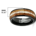thumbnail image 3 of Metal Masters Mens Gunmetal Black Tungsten Engagement Ring Whiskey Barrel Wood Elk Antler Inlay Wedding Band 8mm, 3 of 6