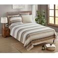 thumbnail image 3 of Nestl Printed Queen Sheet Set - Shrinkage and Fade Resistant- 6 Piece Soft Deep Pocket Bed Sheets - 1 Fitted Sheet, 1 Flat Sheet, 2 Pillowcases and 2 Pillow Shams - Queen, Multi Stripe, 3 of 5