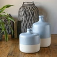 thumbnail image 2 of Maelle Speckled Round Ceramic Vase, Modern Decorative Flower Vase for Home Decor, Farmhouse Boho Table Vase for Living Room, Shelf, Dining Table, Office Centerpiece (Size-7.00"x8.25"H, Blue), 2 of 2