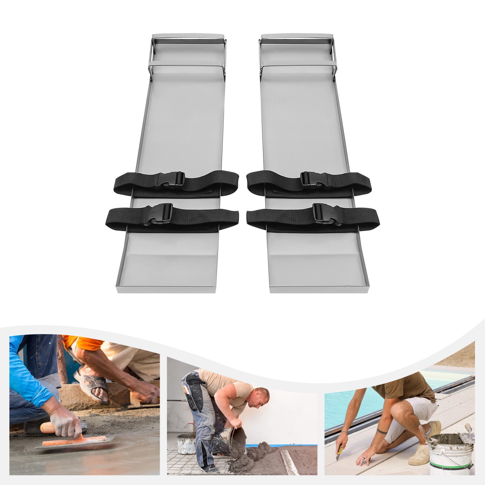 VEVOR Concrete Knee Boards 28 x 8 Slider Knee Boards, Kneeler Board  Stainless Steel Concrete Sliders 2 Pair of Moving Sliders W/ Concrete Knee  Pads