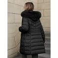 thumbnail image 3 of Giolshon Women's Winter Thickened Quilted Puffer Jacket Zipper Pockets Bubble Coat with Removable Hood and Faux Fur Collar G23-23 Black XXL, 3 of 3