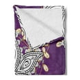 thumbnail image 2 of Mauve Soft Flannel Fleece Blanket, Vintage Oriental Display Moroccan Middle East Floral Petals with Details Art, Cozy Plush for Indoor and Outdoor Use, 50" x 60", Earth Yellow Purple, by Ambesonne, 2 of 5
