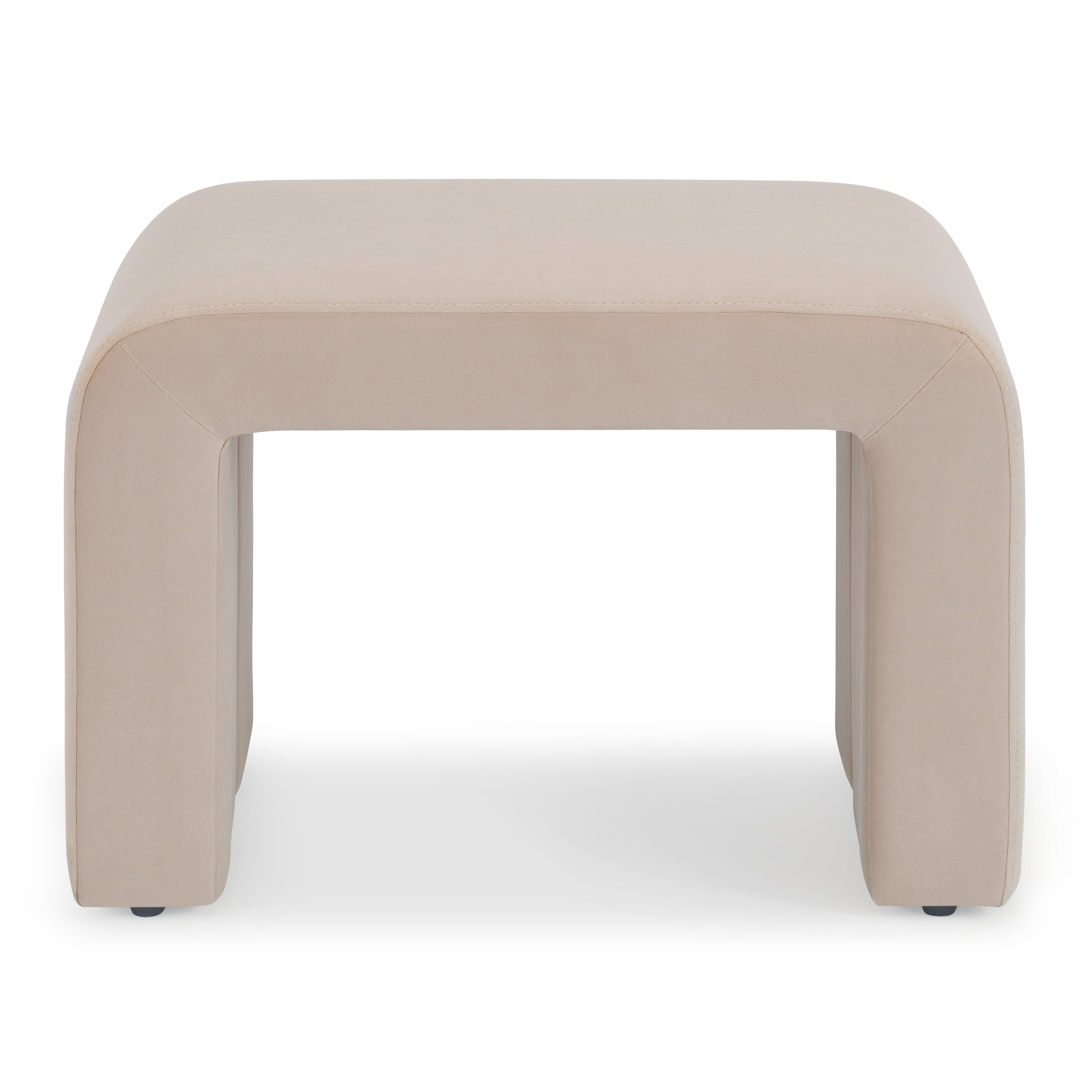 Better Homes & Gardens Juliet Velvet Waterfall Ottoman, Beige