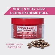 Esha Slick N Slay Braiding Gel – 2-in-1 Ultra Extreme Hold Gel for Locs, Twists & Edges – Hydrating, Conditioning & Shining – Apple, 17 Fl Oz