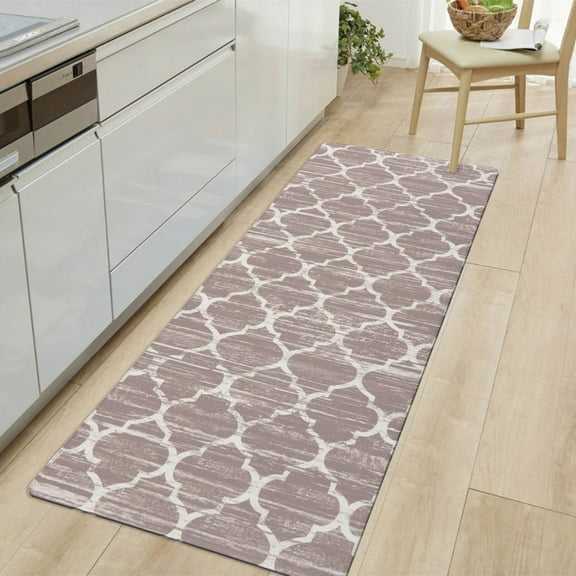 World Rug Gallery Distressed Anti Fatigue Kitchen, Laundry Room, Comfort Indoor Mat, Door Mat - Gray 18"x47"