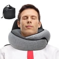 thumbnail image 2 of Almohada de viaje para el cuello, de espuma viscoelástica, en forma de U, con soporte para el cuello, portátil, ajustable, suave, para dormir al mediodía., 2 of 5