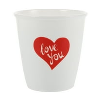 Reusable Porcelain Mug with Red Heart Design 200ml Coffee Tumbler Cup for Weddings and Valentine's Day Party Supplies