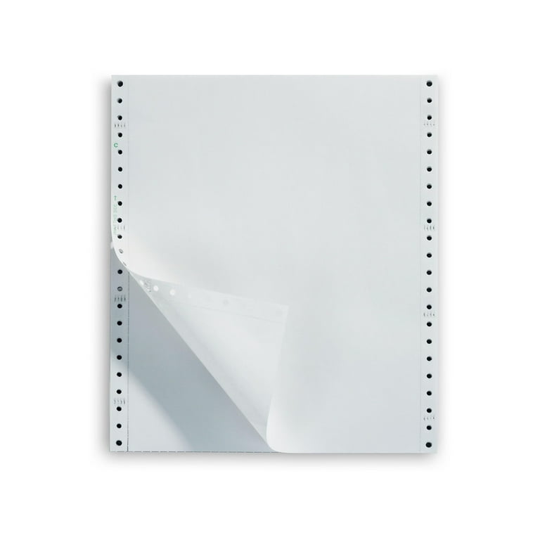 9 1/2 in x 5 1/2 in 1-Ply Continuous Computer Paper (5400 sheets/carton) Regular Perf - Blank Wholesale | White | POSPaper