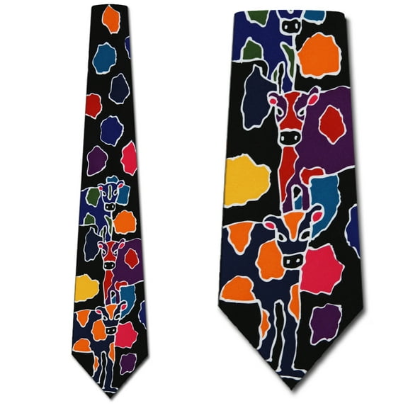 Cow Abstract Necktie Mens Tie by Three Rooker