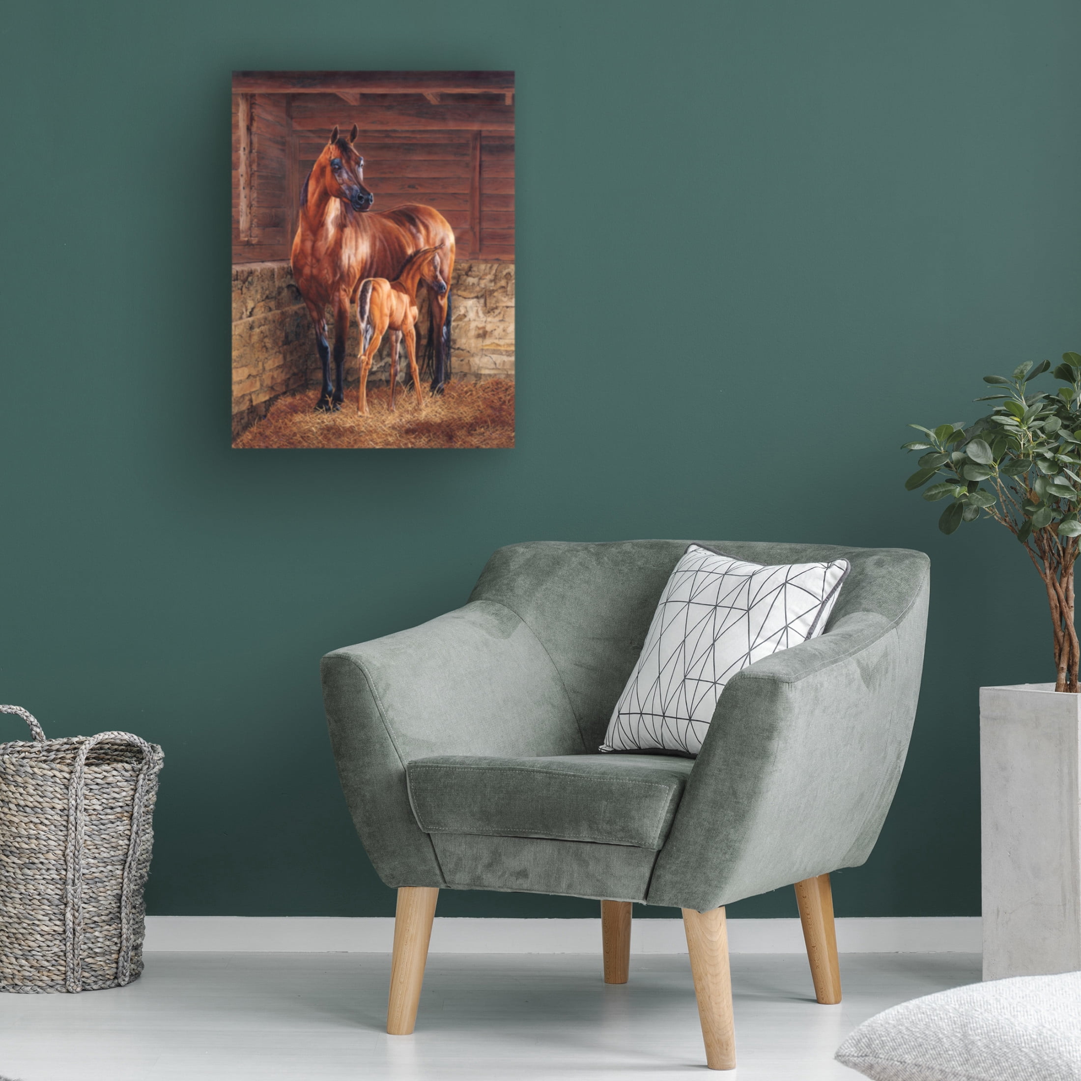Canvas Wall Art - Delene Lambert 'And God Created the Horse' Wall Art for Living Room, Bedroom, or Office Décor by Trademark Fine Art - 35 x 47 Inches