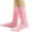 Pink, variant on WREESH Women Fashion Long Socks Running Socks Solid Color Warm Stockings From The 1980S To 1990S, Super Long Tight Knit Pile Socks Dark Blue