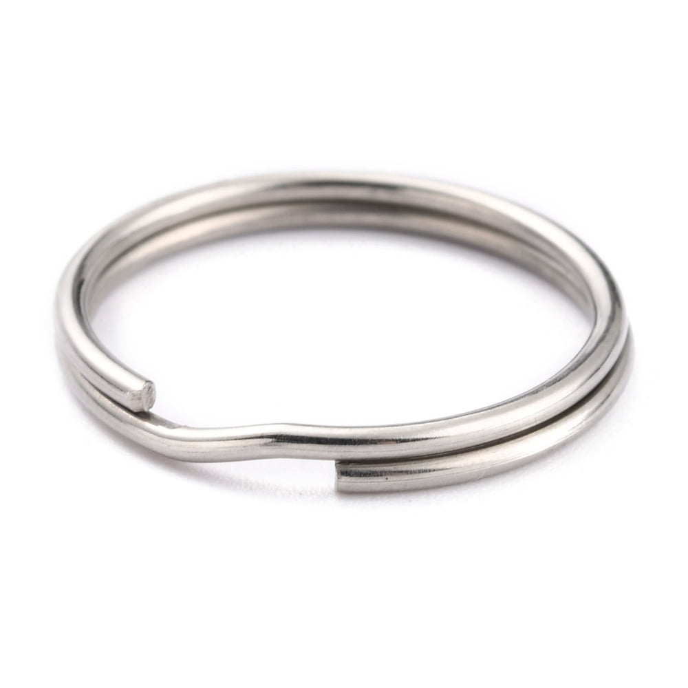 304 Stainless Steel Split Key Rings Keychain Clasp Findings Stainless Steel color 25x2.5mm Inner Diameter: 22mm