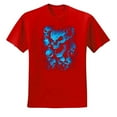 thumbnail image 2 of 3D Blue Skulls Trendy | Mens Fashion Graphic T-Shirt, Red, Large, 2 of 4