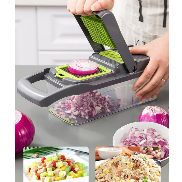 Veggie Chopper，food Chopper：home Pink Multifunctional Vegetable Cutter  Convenient Shredder Salad Dicer Shredder Chopper Vegetable Maker(red)