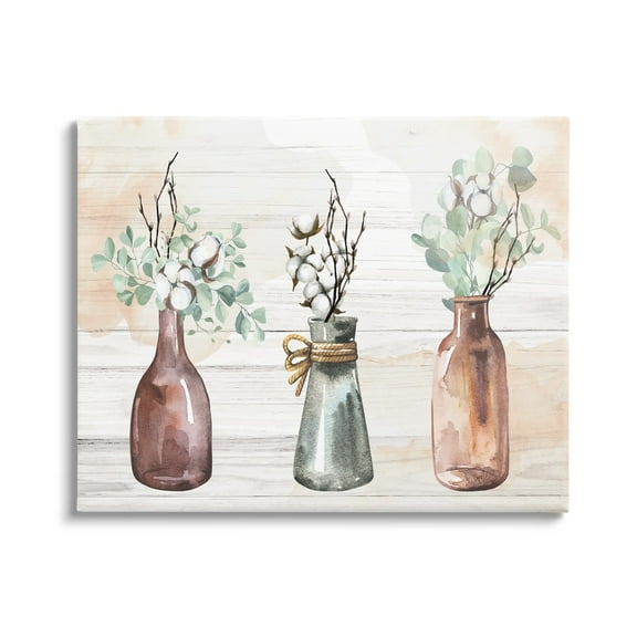 Stupell Country Herbs Vase Arrangement Botanical & Floral Painting Gallery Wrapped Canvas Print Wall Art
