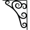 thumbnail image 4 of Ekena Millwork 1 1/2"W x 12"D x 15"H Tristan Wrought Iron Bracket, (Single center brace), Powder Coated Black, 4 of 8