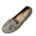 thumbnail image 2 of Miluxas Lightweight Anti-Slip Breathable for Women, Dressy Slip-On Bow-Knot Flats Loafers Gray 9(42), 2 of 9