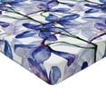 thumbnail image 4 of Ambesonne Flower Fitted Sheet, Watercolor Art Iris Flowers, Queen Size, Azure Blue Purple and White, 4 of 5
