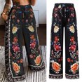 thumbnail image 4 of Pantalones afelpados Gibobby para mujer Easy Printing Boho Pockets Alto Long Playa Negro S, 4 of 5