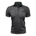thumbnail image 3 of BRGZLK Men's Solid Color Short Sleeved Casual Classic Polo Shirts Basic Golf Button T-Shirt Tops with Pocket, 3 of 7
