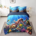 thumbnail image 2 of Erosebridal Sealife Octopus Bedding Sets Twin Size,Marine Animal Comforter Sets with Sheets,Sea Room Decorative,Reversible,Breathable,7pcs, 2 of 6