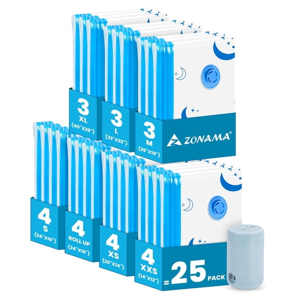 Bolsas de compresión de viaje Z ZONAMA con bomba recargable, paquete de 25