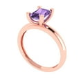thumbnail image 2 of 1 ct Emerald Cut Simulated Alexandrite Solitaire Engagement Ring for Women in 18K Rose Gold, 2 of 5
