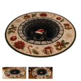 thumbnail image 3 of CookMate Christmas Round Decorative Area Rug 3D Optical Black Cat Santa Hat Design Non Washable Beige Floor Mat For Entryway Bedroom Living Room Indoor Holiday Season Home Styling, 3 of 5