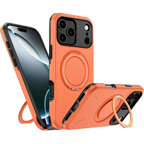 MYKOMI for iPhone 17 Pro Case Magnetic, Military Grade Shockproof Phone Case Cover with 360° Rotatable Metal Ring Stand Kickstand [Compatible with MagSafe] for iPhone 17 Pro