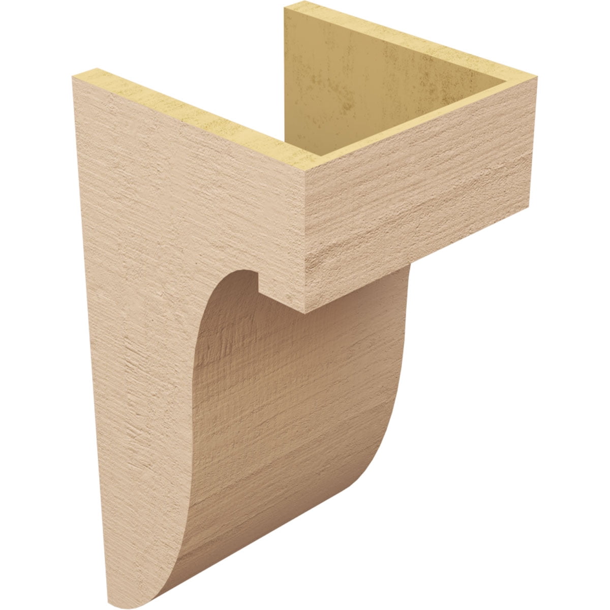 10"W x 10"D x 20"H Wide Del Monte Rough Cedar Woodgrain TimberThane Corbel, Primed Tan