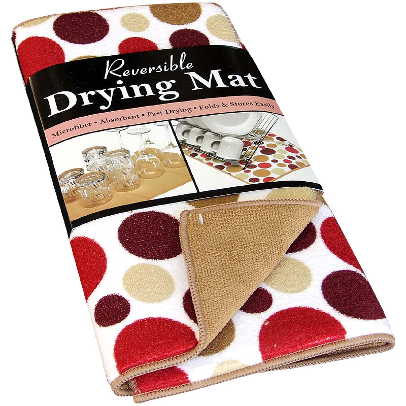 RITZ Polka Dot Reversible Microfiber Dish Drying Mat - John Ritzenthaler  Company