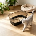 thumbnail image 5 of HWRETIE Semi Enclosed High Sided Cat Litter Box Splash Proof Open Top Design Spacious Cat Toilet for Cats Under 10 Pounds Easy Clean Indoor Litter Tray, 5 of 6