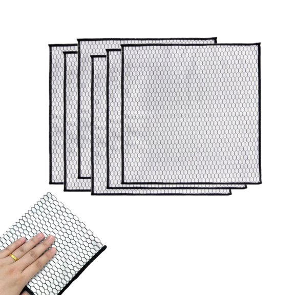 6-Pack Fish Scale Cleaning Cloth for Glass Surfaces, Thick Microfiber, Super Absorbent, No Water Marks, Household and Car Window Cleaning