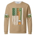 thumbnail image 5 of Dwelliawo St. Patricks Day Shirts for Men Print Waffle Knit Long Sleeve Tees Fashion Saint Patrick's Irish Clover Shamrock Printed Shirts Round Neck Outfit Khaki 4XL, 5 of 6