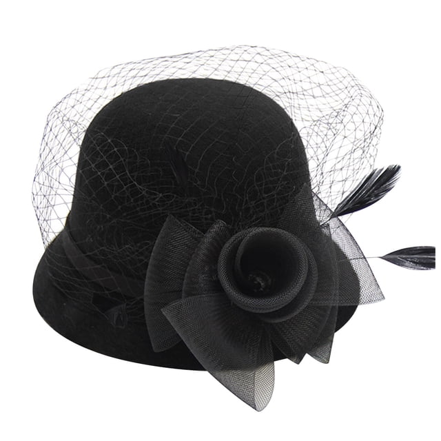 Women'S Autumn and Winter Flowers Round Top Casual Fisherman'S Basin Cap Small Bowler Hat