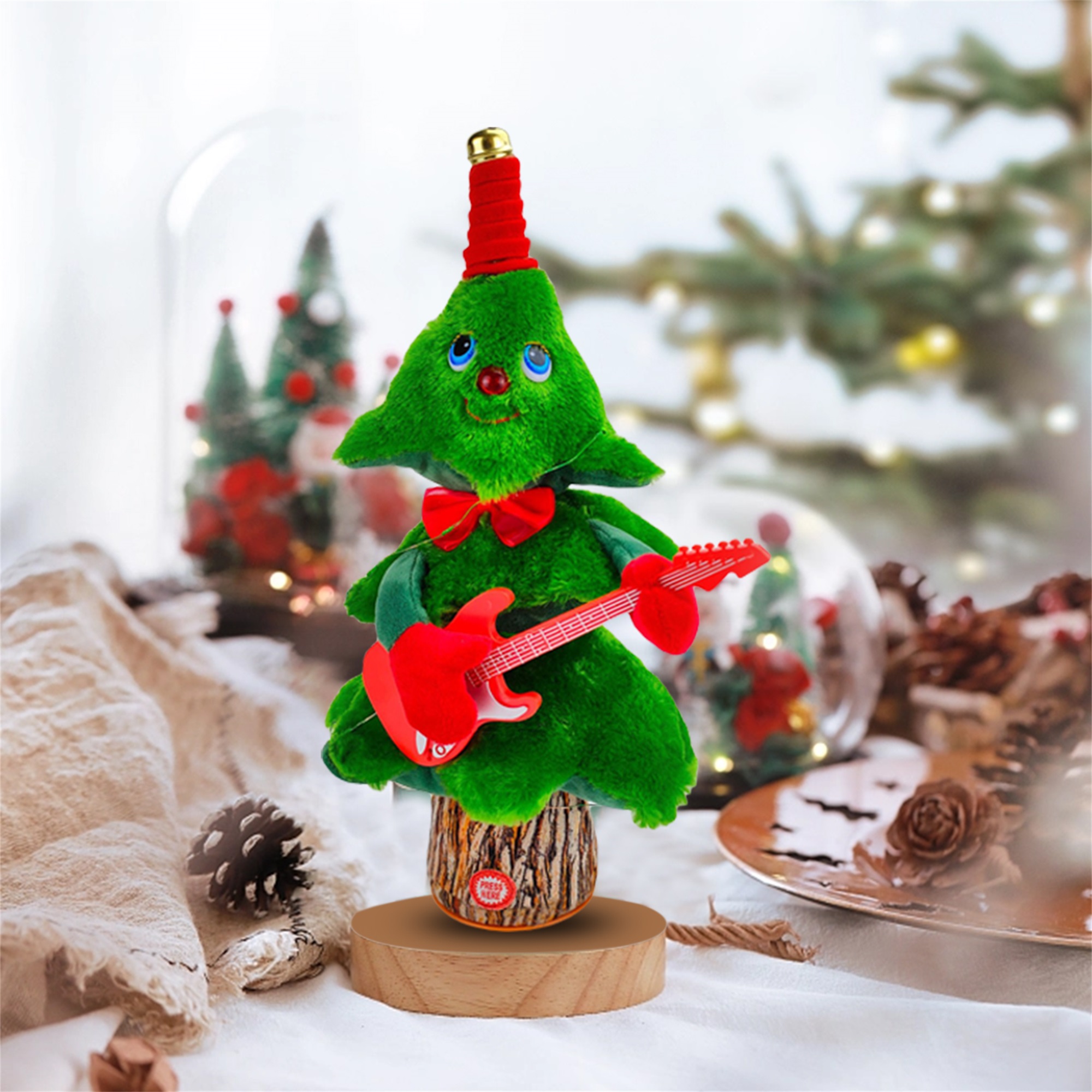 Jouet Musical Noël Arbre De Noël Qui Danse Et Chante, Aceshop 14' Peluche Avec Musique Et Lumières Ornements Jouet Poupée Musicale Électronique Pour Enfants Cadeau Décoration Décoration Bureau Interactive Noël