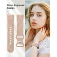 thumbnail image 4 of Toyouths Floral Engraved for Fitbit Charge 6/5 Bands Women Wristwatch, Starlight/Nude/Brown, 3 Pack, 4 of 6