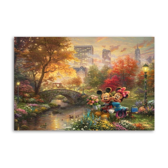 Mickeys & Minnie Sweetheart Central Park Canvas Poster Wall Art Picture Prints Hanging Photo Gift Decor Home Posters Artworks 16x24inch(40x60cm)