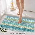thumbnail image 3 of Teal Striped Door Mat&nbsp;Indoor Outdoor Entrance, Non Slip Rug for Kitchen Bathroom Entryway Rug, Boho Modern Geometric Abstract Art Ethnic Washable Doormat Floor Mat 24x36 Inch, 3 of 8