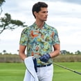 thumbnail image 5 of Balery Retro Flying Butterflies Printed Men’s Short Sleeve Polo Shirt, Midweight Men's Shirt,Golf Polo shirts -Large, 5 of 8
