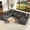 Dark Gray-4 Seater-Ottoman-Chaise, variant on Neche 141.7" Oversized Boneless Sectional Couch, Modern 7 Seater Modular Sofa with Chaise & Ottoman, Deep Seat Corduroy Cloud Couches for Living Room, No Assembly Required, Dark Gray