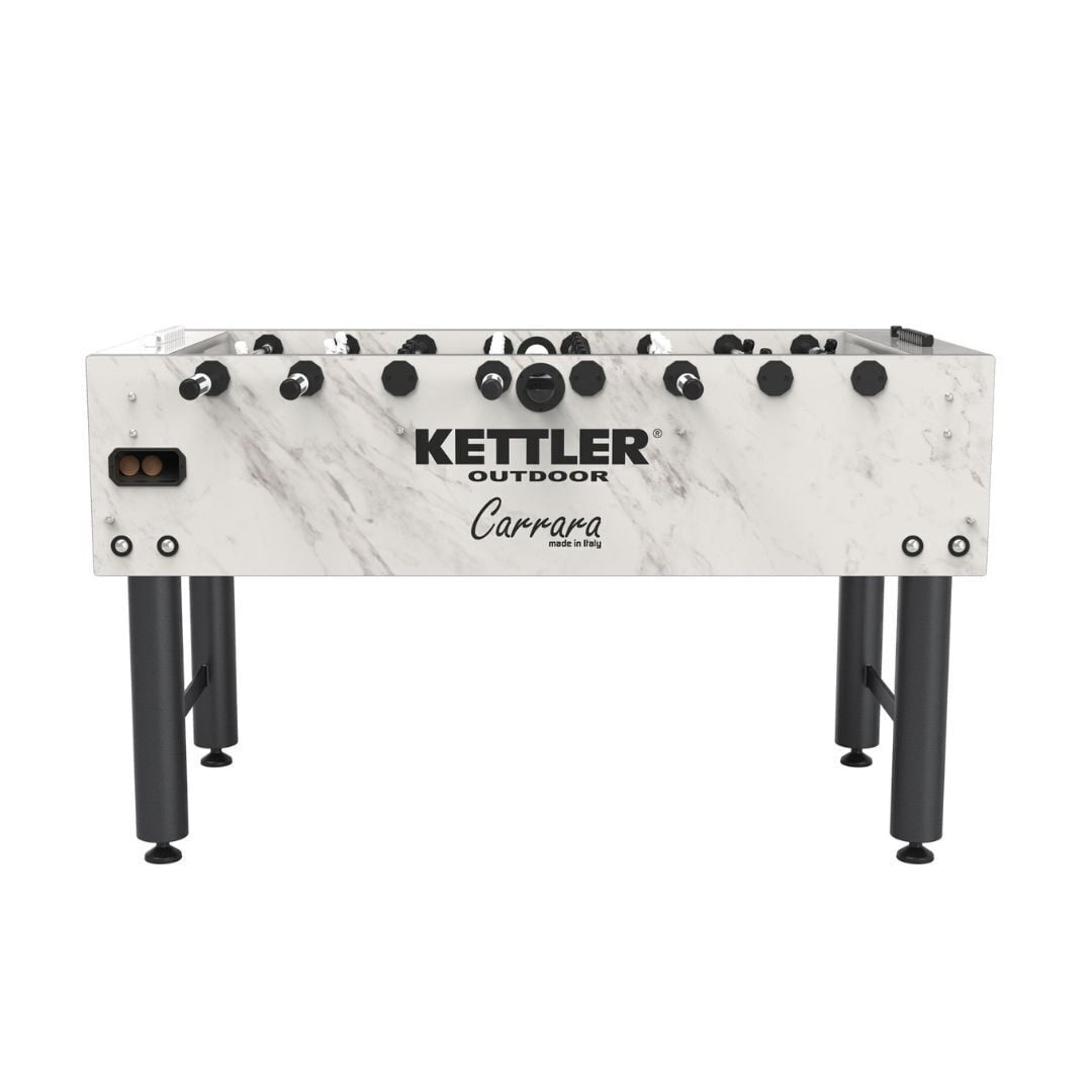 Kettler Carrara Outdoor Foosball Table with 360 Degree Goalie Rotation, 5 Resin Balls, 5 Cork Balls and Premium Storage Cover