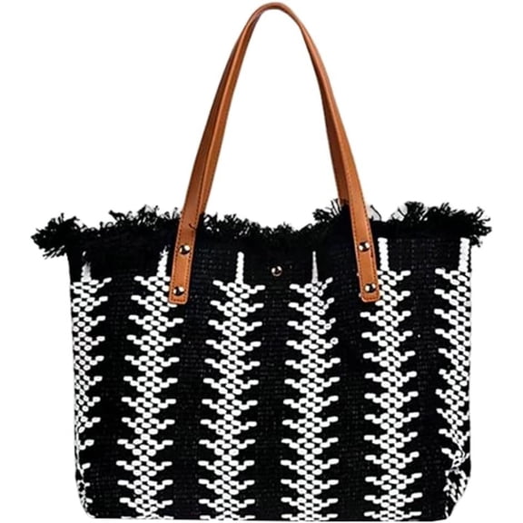 Kukuzhu Womens Tote Bag Purse Straw Hobo Handbag Large Shoulder Bag with Tassels Summer Woven Beach Bag Handbags for Women