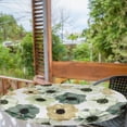 thumbnail image 2 of Ambesonne Romantic Vibes Fitted Round Tablecloth, Garden Floral Design, 56"- 60" Diameter, Almond Green Dark Mustard, 2 of 5