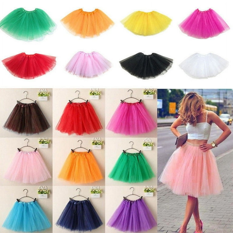 Women's High Waist Ballet Tulle Skirt, Adult Tutu Mini Dress for