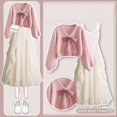thumbnail image 1 of Winter Red Sweater Set For Women Tank Dress 2-piece Set Christmas Style Elegant, 1 of 5