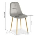 thumbnail image 7 of Dining Chairs Set of 4, Mid Century Modern Side Chairs, Retro Velvet Upholstered Dining Chair with Wood Leg Chairs, Accent Chairs Side Chairs for Living Room Kitchen Home Bedroom Vanity, Gray, 7 of 7