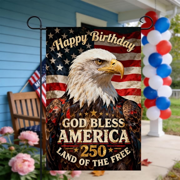 USA 250th Anniversary Flag 12x18 E, American Flags for Outside Patriotic Yard Decor 4th of July America 250 Merchandise