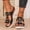 Black, variant on Women's Glitter Wedge Heel Mules, Plus Size Comfortable Open Toe Casual Wedge Sandals